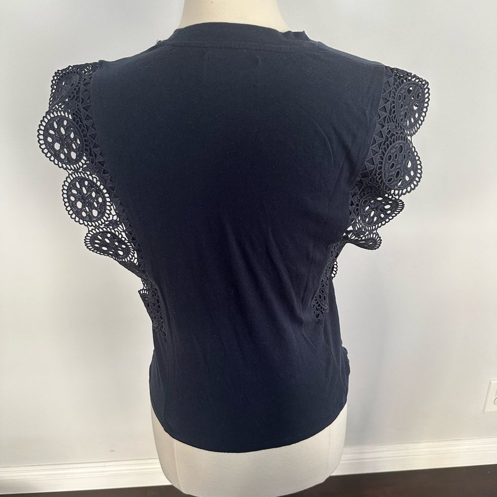 The Kooples Sleeveless Navy Blue Cotton Women's T-Shirt Size 1 - Picture 4 of 8